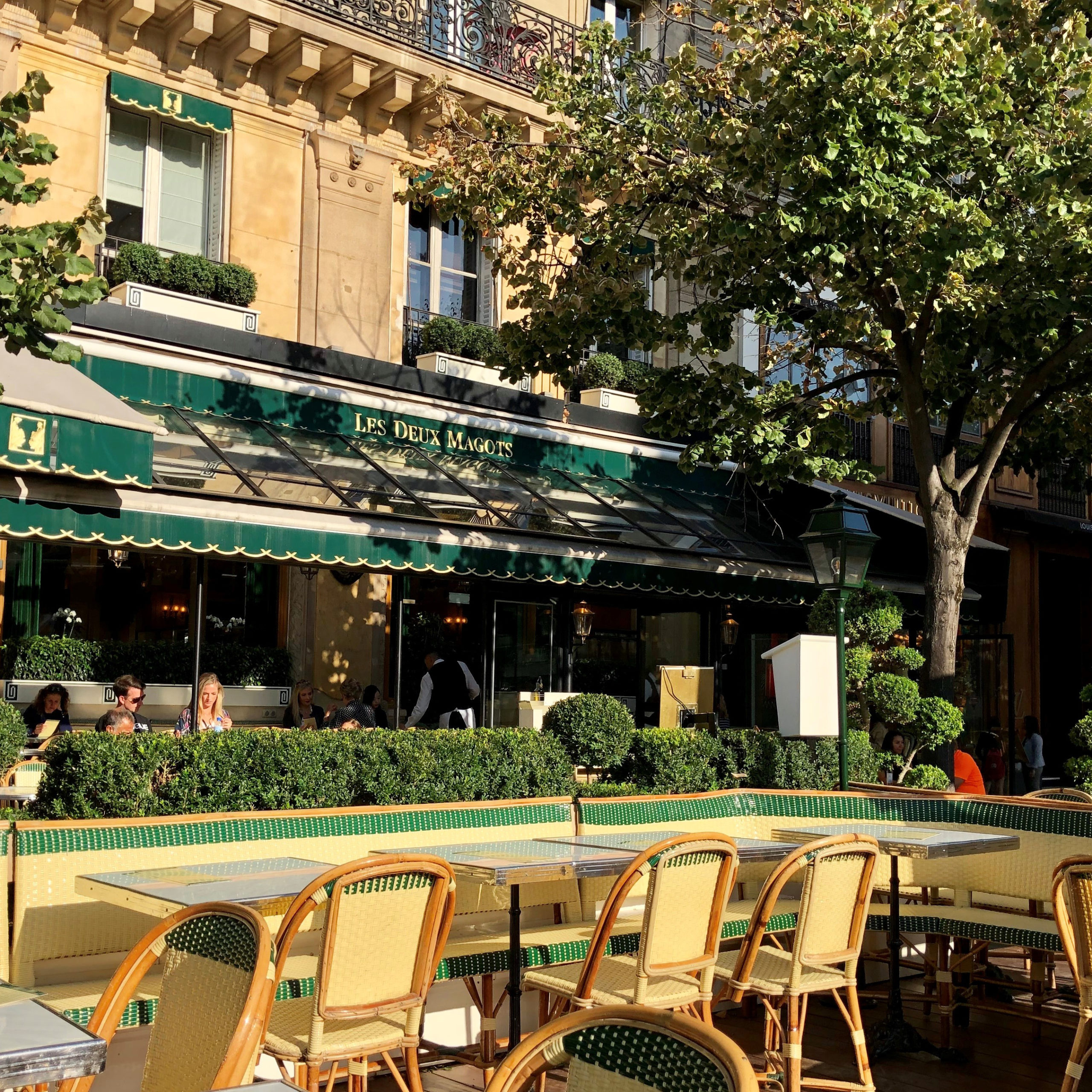 La terrasse jardin des Deux Magots