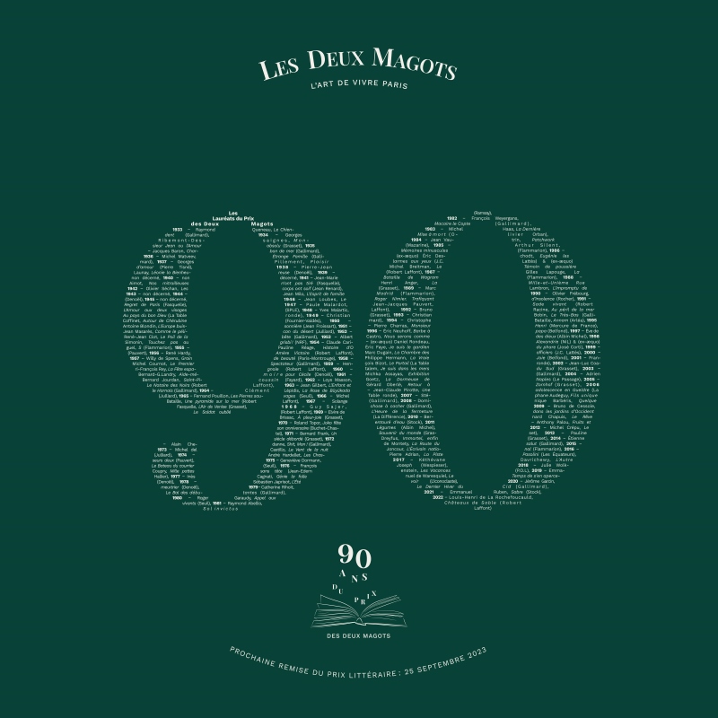 Le Prix des Deux Magots a 90 ans !